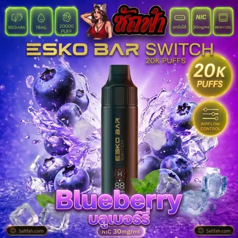 Esko Bar Switch 20K เครื่องพร้อมหัว Blueberry | บลูเบอร์รี่