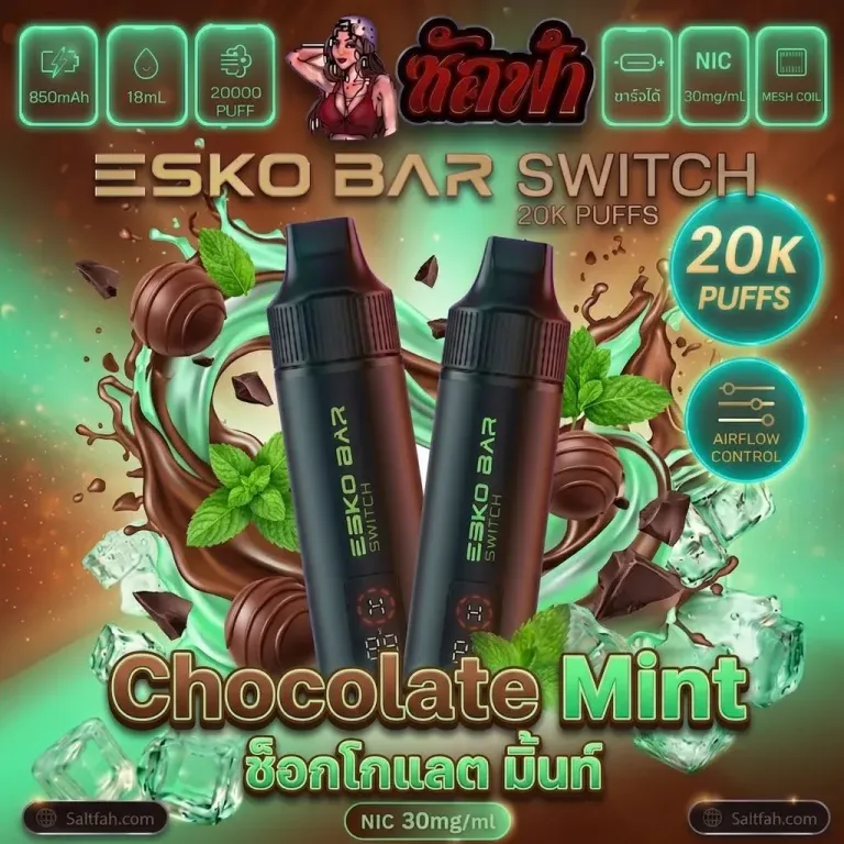 Esko Bar Switch 20K เครื่องพร้อมหัว Chocolate Mint | ช็อกโกแลตมิ้นท์