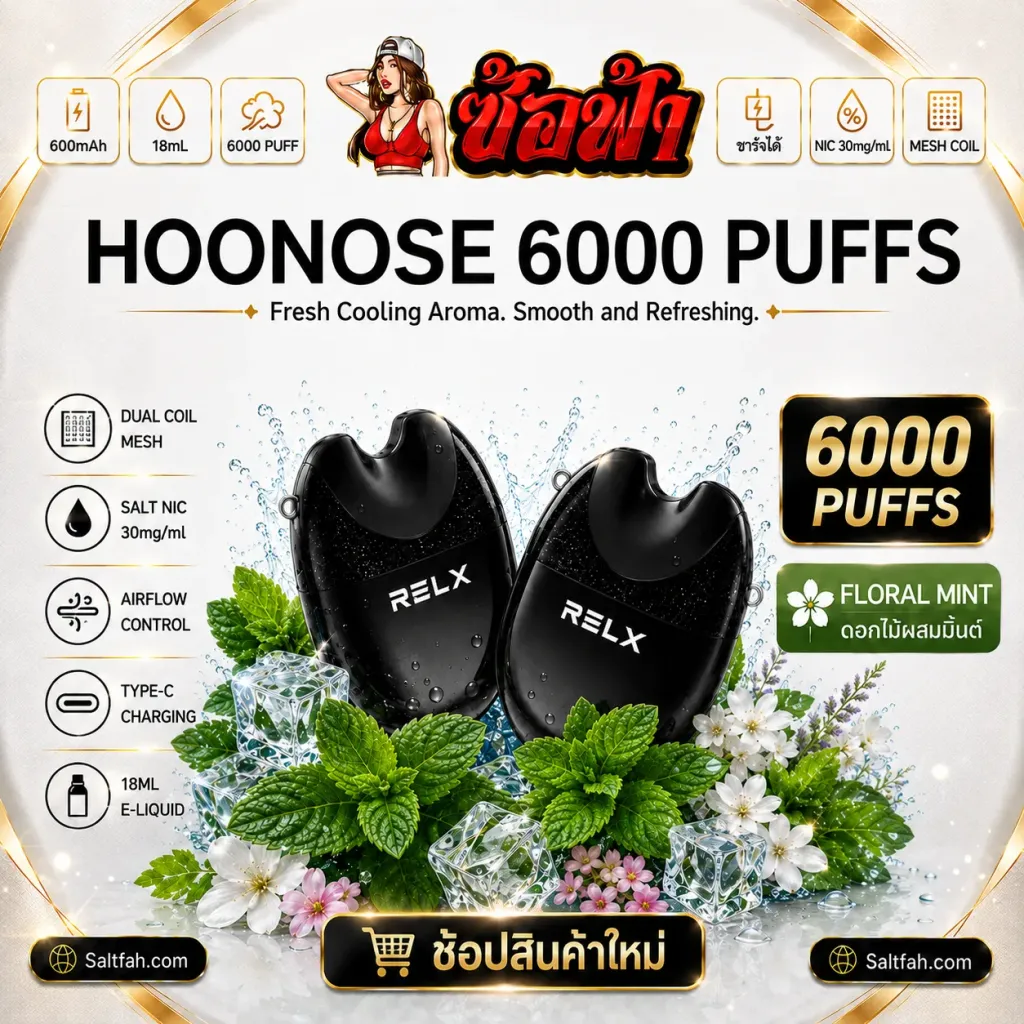 RELX Hoonose 6000 Puffs Saltfah