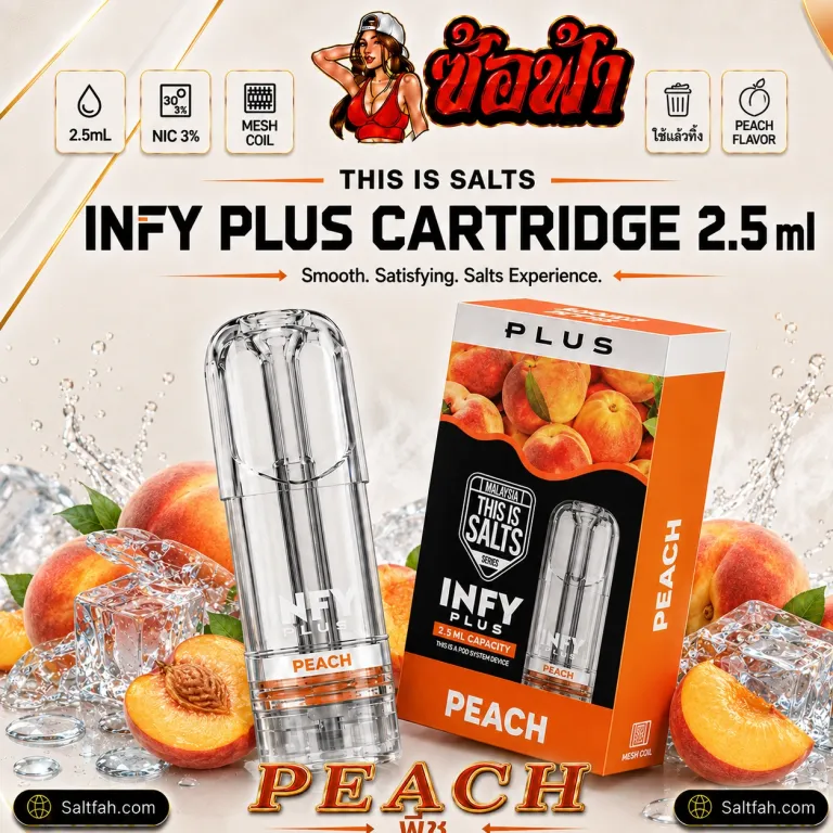 This is Salts INFY Plus Cartridge 2.5ml กลิ่น Peach | พีช