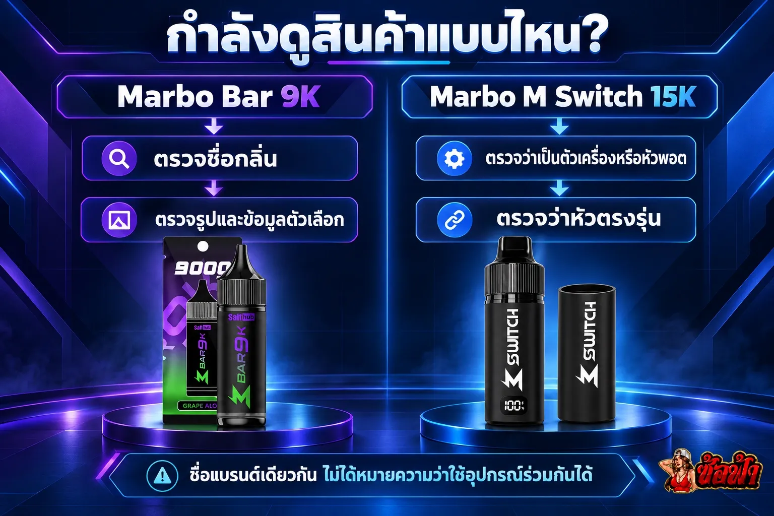 Marbo Bar 9K vs Marbo M Switch 15K: แนวทางดูสินค้าและตัวเลือกก่อนเลือก