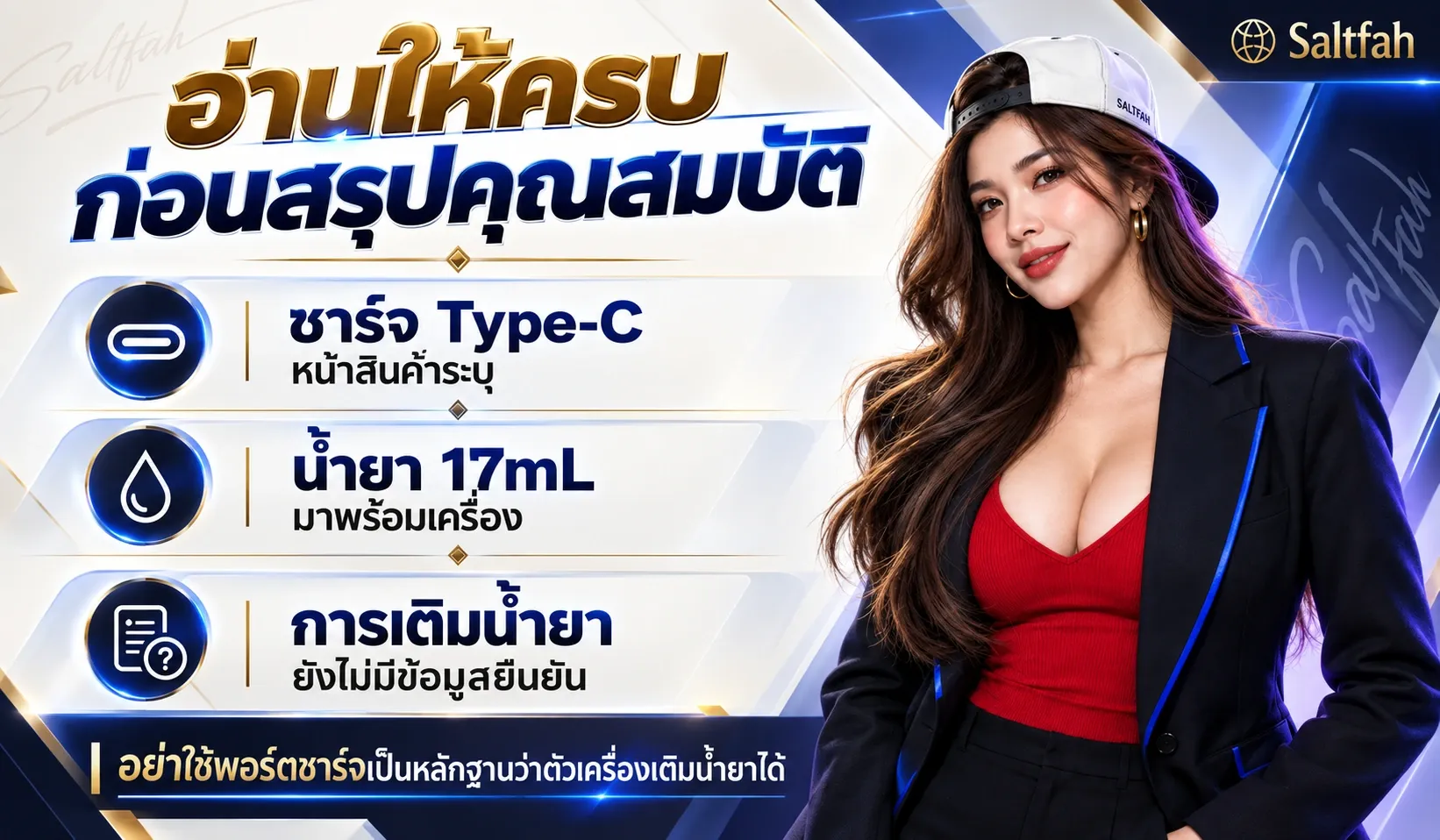 สรุป TFIT M Power 20K ชาร์จ Type-C ได้ มีน้ำยา 17mL และยังไม่มีข้อมูลยืนยันเรื่องเติมน้ำยา