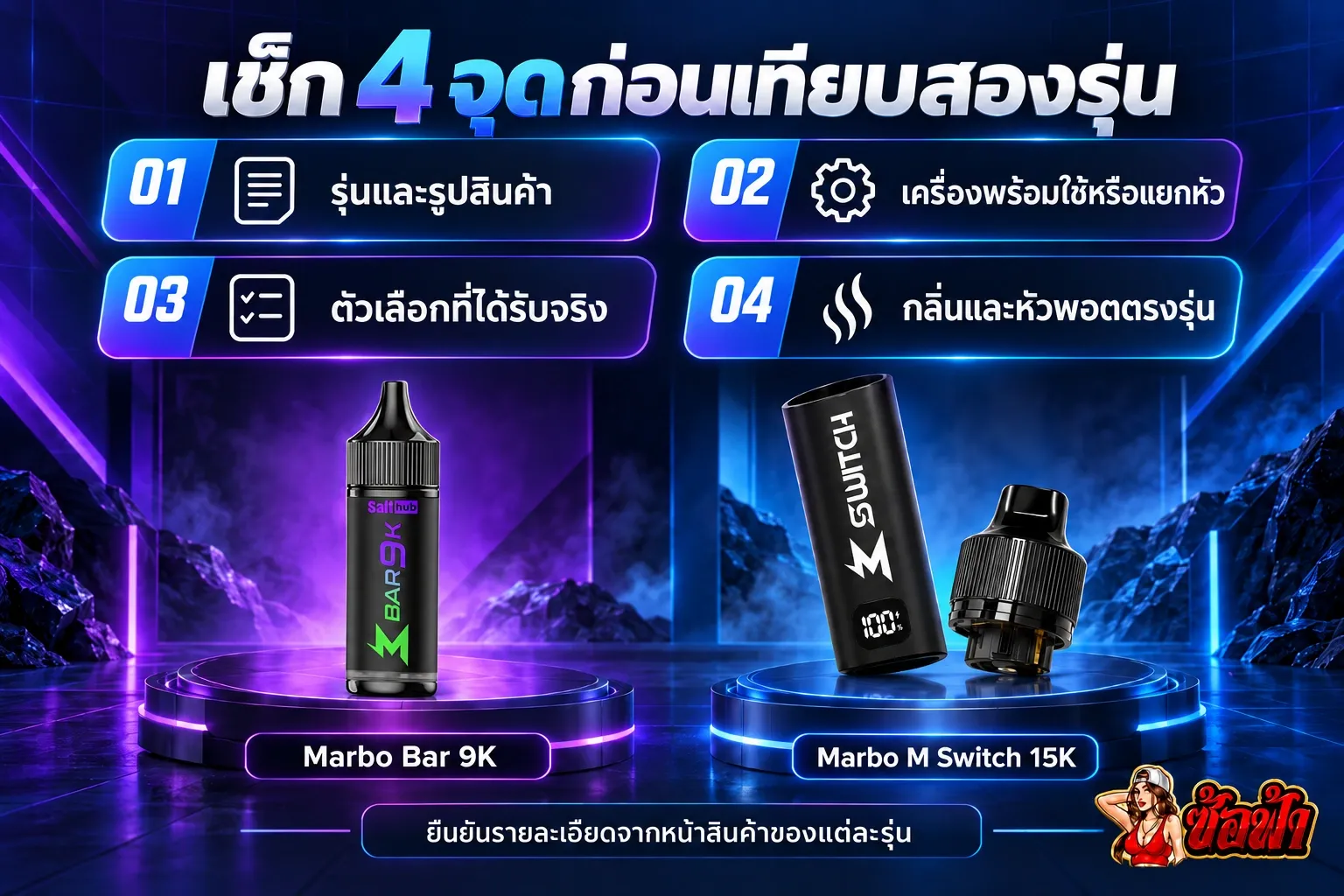 เช็กลิสต์ 4 จุดเปรียบเทียบ Marbo Bar 9K กับ Marbo M Switch 15K
