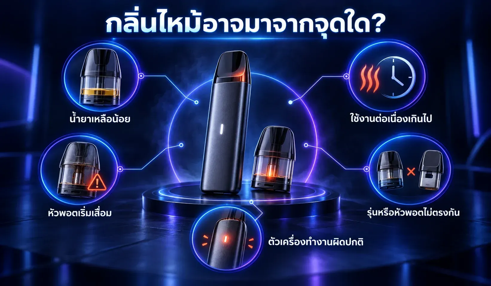 แผนผังสาเหตุที่อาจทำให้พอตมีกลิ่นไหม้หรือรสชาติเปลี่ยน
