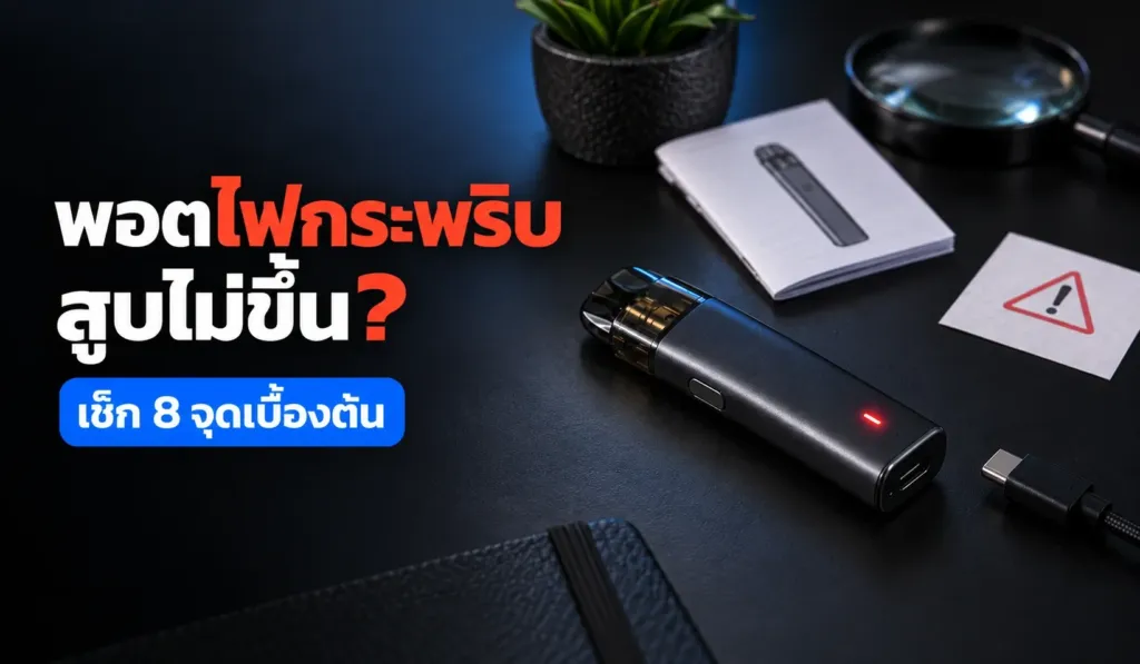 พอตไฟกระพริบและสูบไม่ขึ้นที่ควรตรวจสอบเบื้องต้น