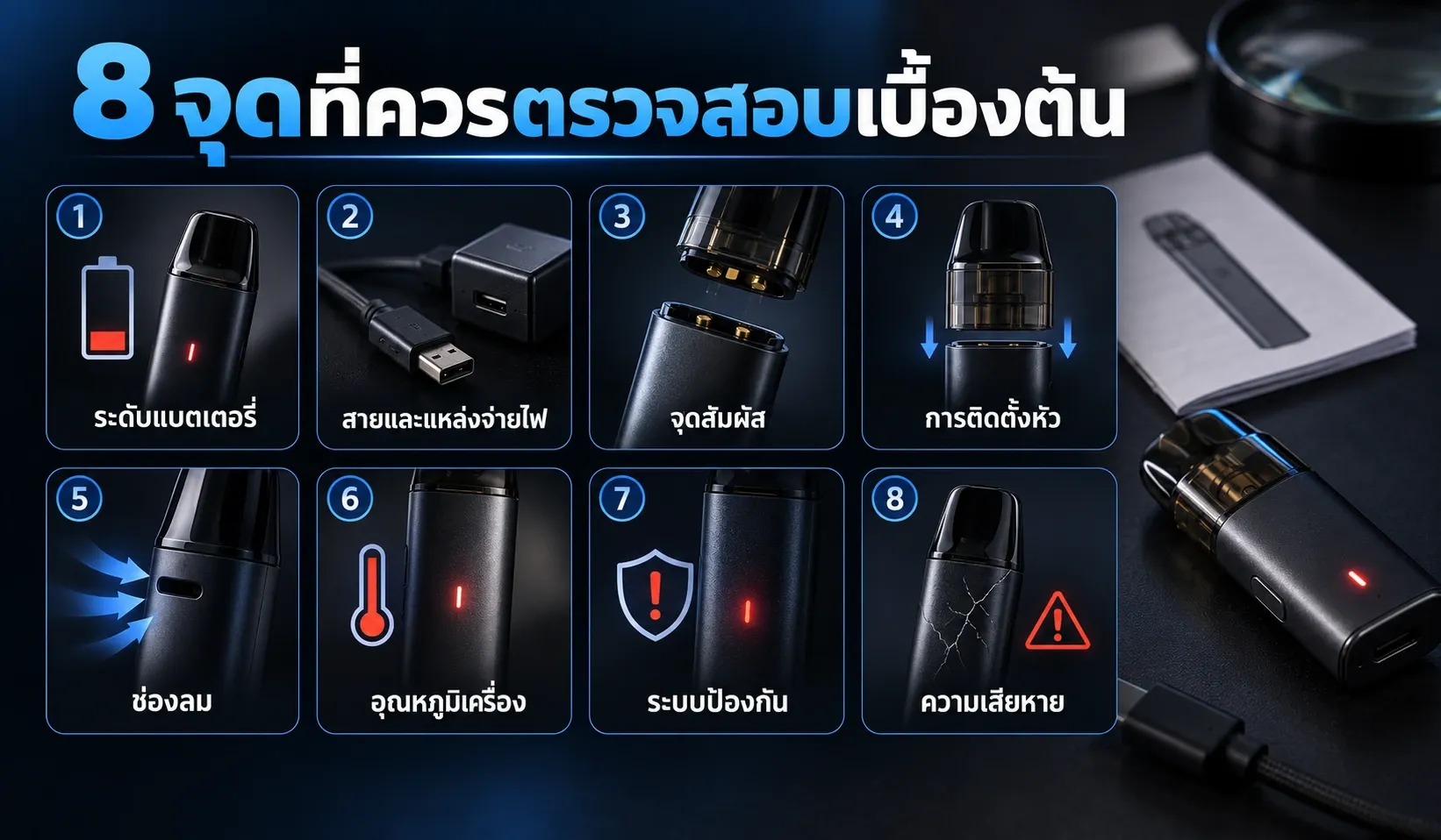 8 จุดที่อาจเกี่ยวข้องเมื่อพอตไฟกระพริบหรือสูบไม่ขึ้น