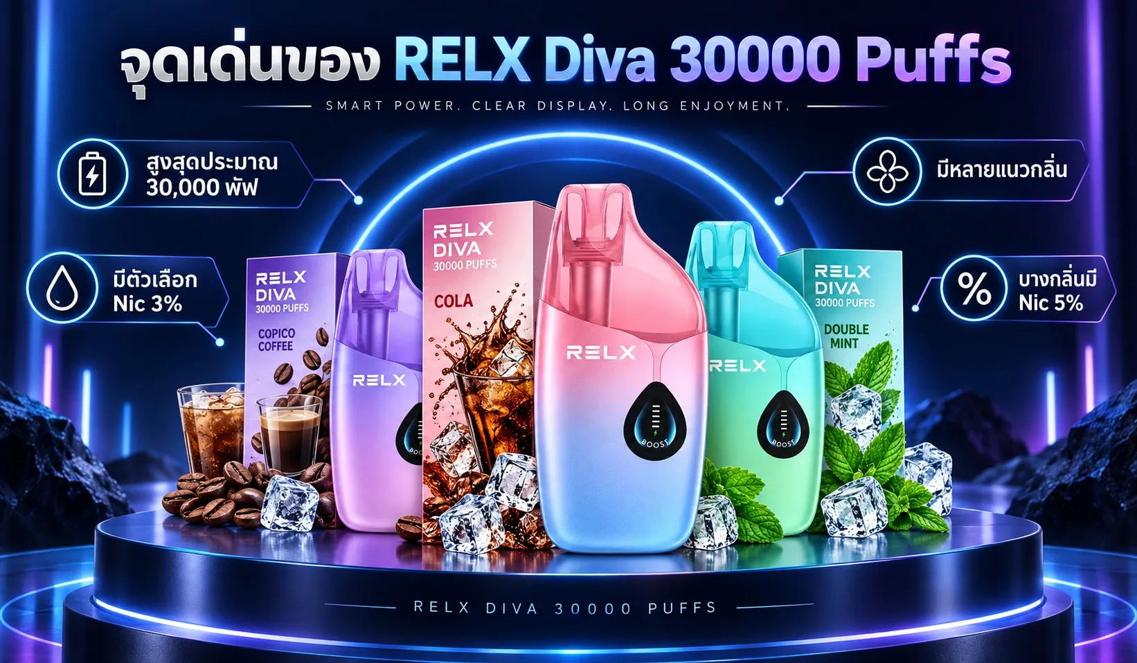 จุดเด่นของ RELX Diva 30000 Puffs