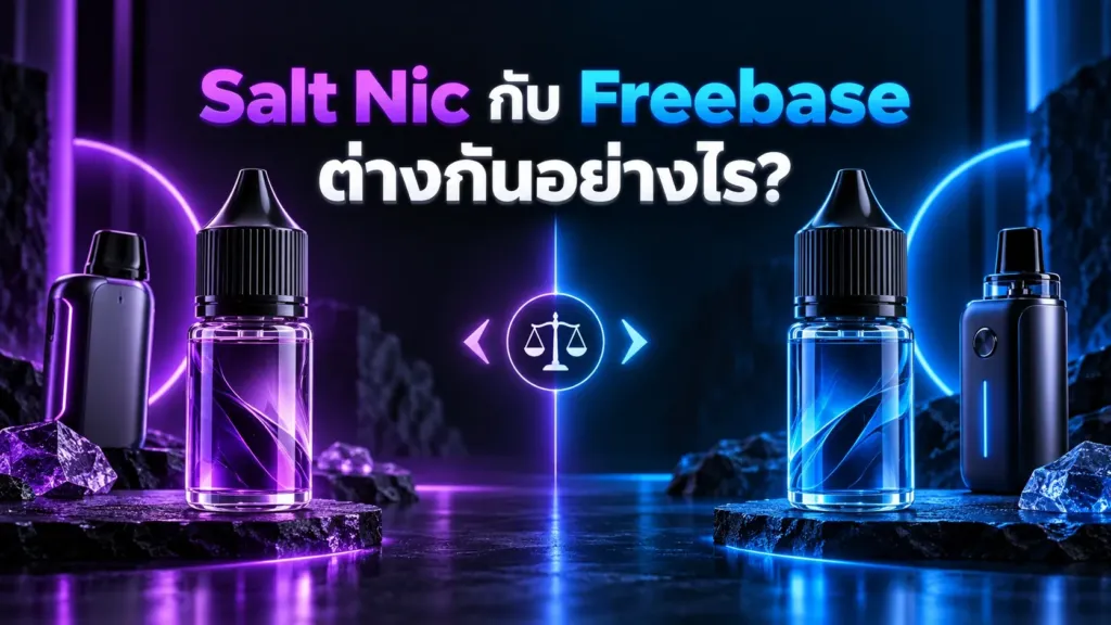 ภาพเปรียบเทียบน้ำยา Salt Nic กับ Freebase