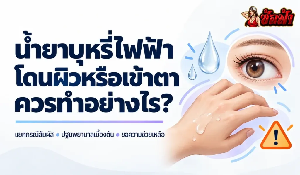 น้ำยาบุหรี่ไฟฟ้าโดนผิวหรือเข้าตา ควรทำอย่างไร