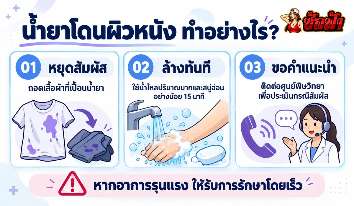 ขั้นตอนปฐมพยาบาลเมื่อน้ำยาบุหรี่ไฟฟ้าโดนผิวหนัง